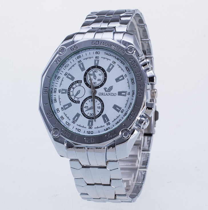 Fashion Silver Stainless Steel Mens Watches Top Brand