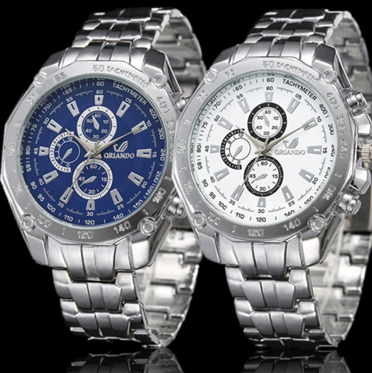 Fashion Silver Stainless Steel Mens Watches Top Brand