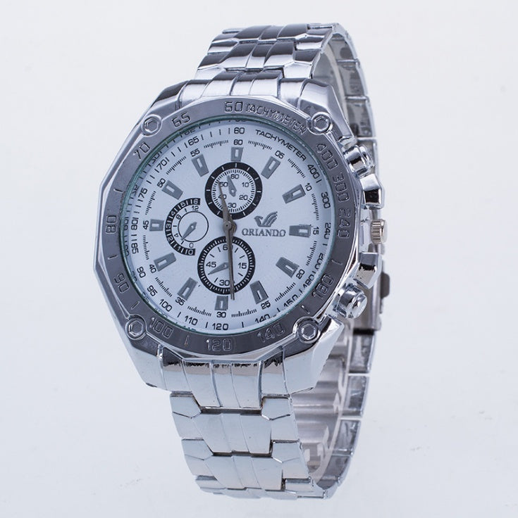 Fashion Silver Stainless Steel Mens Watches Top Brand