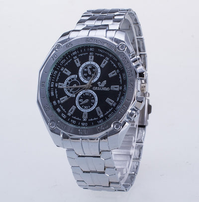 Fashion Silver Stainless Steel Mens Watches Top Brand