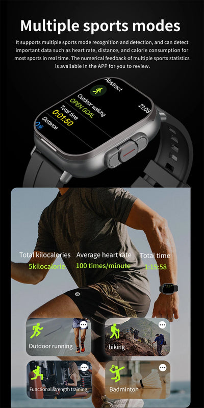 Smart Watch 2 in 1 With Earphone Smartwatch Bluetooth Call Men Watch