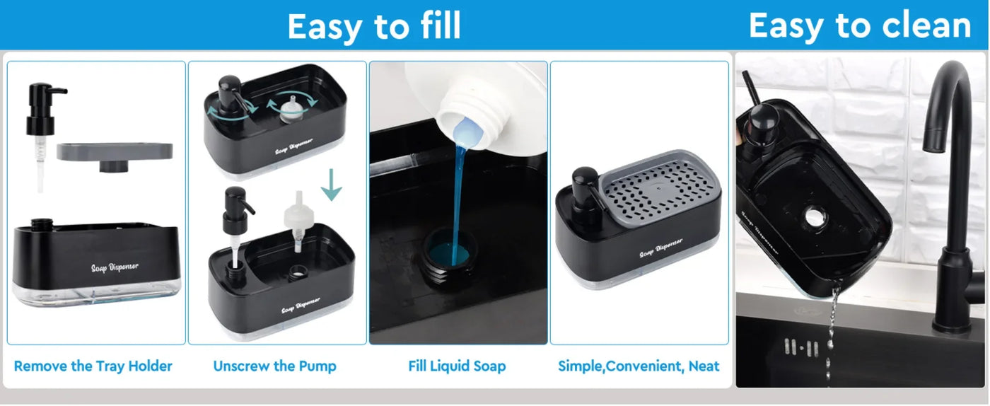 Hand and Dish Soap Dispenser Dual Soap Dispenser