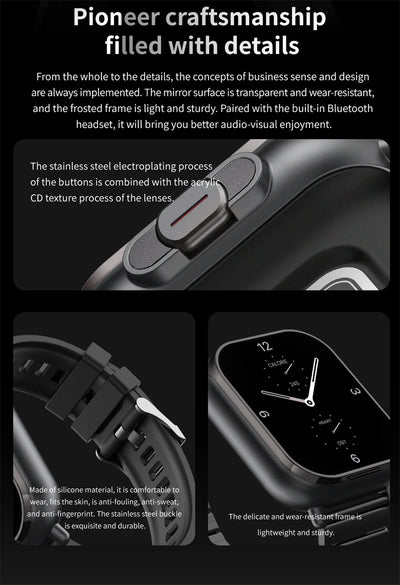 Smart Watch 2 in 1 With Earphone Smartwatch Bluetooth Call Men Watch