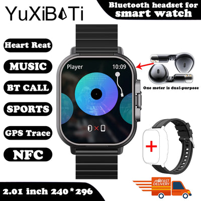 Smart Watch 2 in 1 With Earphone Smartwatch Bluetooth Call Men Watch