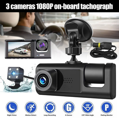 1080P Dual Lens Car Dash Cam Recorder G Sensor